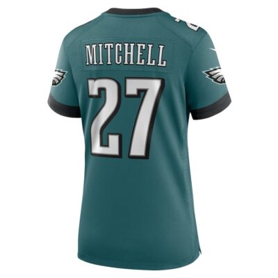 Quinyon Mitchell #27 Philadelphia Eagles Super Bowl LIX Women's Jersey - Midnight Green - Image 3