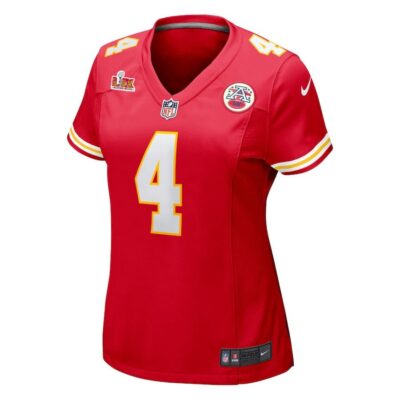 Alternative view of Rashee Rice #4 Kansas City Chiefs Super Bowl LIX Women's Jersey - Red