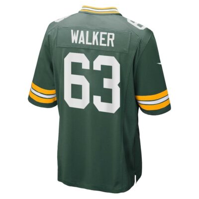 Alternative view of Rasheed Walker 63 Green Bay Packers Super Bowl LIX New Orleans Patch Game Men Jersey - Green