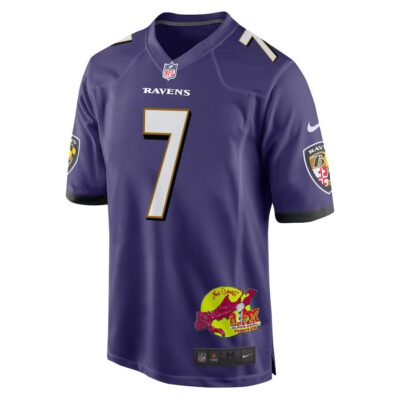 Rashod Bateman 7 Baltimore Ravens Super Bowl LIX New Orleans Patch Game Men Jersey - Purple - Image 3