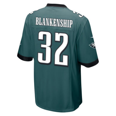 Alternative view of Reed Blankenship 32 Philadelphia Eagles Super Bowl LIX New Orleans Patch Game Men Jersey - Midnight Green
