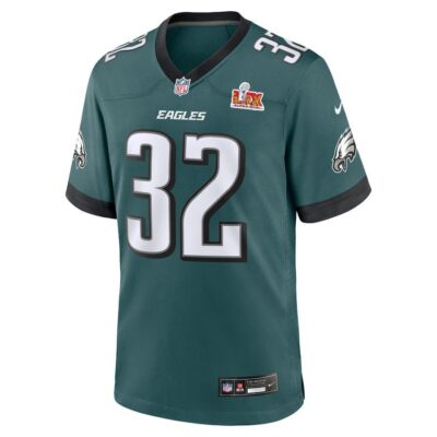 Alternative view of Reed Blankenship #32 Philadelphia Eagles Super Bowl LIX Youth Jersey - Midnight Green