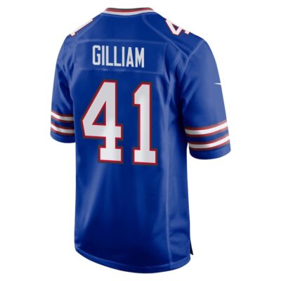 Alternative view of Reggie Gilliam 41 Buffalo Bills Super Bowl LIX New Orleans Patch Game Men Jersey - Royal