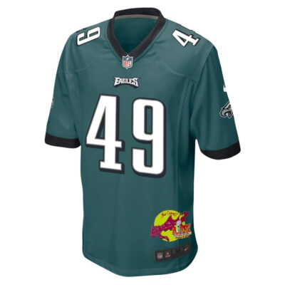 Rick Lovato 49 Philadelphia Eagles Super Bowl LIX New Orleans Patch Game Men Jersey - Midnight Green - Image 3