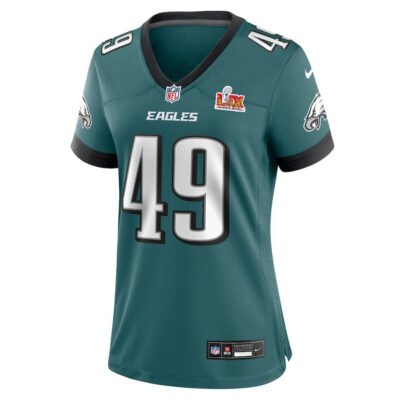 Alternative view of Rick Lovato #49 Philadelphia Eagles Super Bowl LIX Women's Jersey - Midnight Green