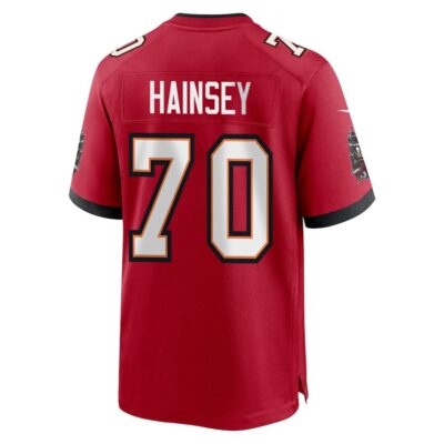 Alternative view of Robert Hainsey 70 Tampa Bay Buccaneers Super Bowl LIX New Orleans Patch Game Men Jersey - Red