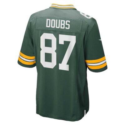 Alternative view of Romeo Doubs 87 Green Bay Packers Super Bowl LIX New Orleans Patch Game Men Jersey - Green