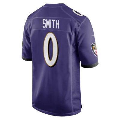 Alternative view of Roquan Smith 0 Baltimore Ravens Super Bowl LIX New Orleans Patch Game Men Jersey - Purple