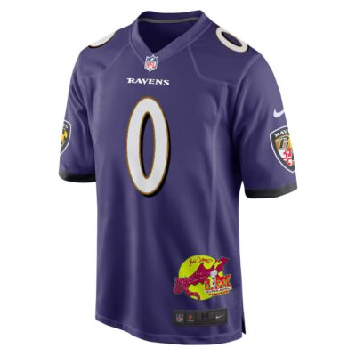 Roquan Smith 0 Baltimore Ravens Super Bowl LIX New Orleans Patch Game Men Jersey - Purple - Image 3