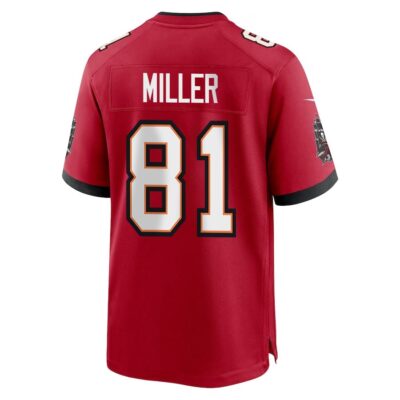 Alternative view of Ryan Miller 81 Tampa Bay Buccaneers Super Bowl LIX New Orleans Patch Game Men Jersey - Red