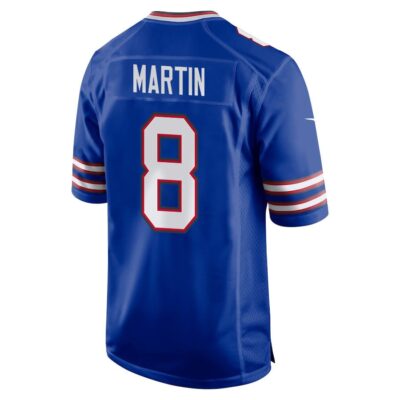Alternative view of Sam Martin 8 Buffalo Bills Super Bowl LIX New Orleans Patch Game Men Jersey - Royal