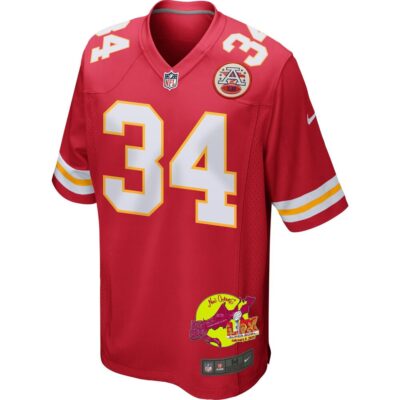 Samaje Perine 34 Kansas City Chiefs Super Bowl LIX New Orleans Patch Game Men Jersey - Red - Image 3