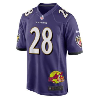 Sanoussi Kane 28 Baltimore Ravens Super Bowl LIX New Orleans Patch Game Men Jersey - Purple - Image 3