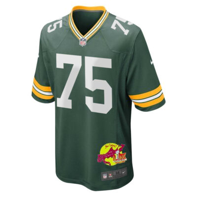 Sean Rhyan 75 Green Bay Packers Super Bowl LIX New Orleans Patch Game Men Jersey - Green - Image 3