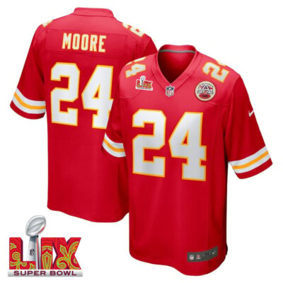 Skyy Moore #24 Kansas City Chiefs Super Bowl LIX Jersey - Men's - Red