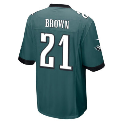 Alternative view of Sydney Brown 21 Philadelphia Eagles Super Bowl LIX New Orleans Patch Game Men Jersey - Midnight Green