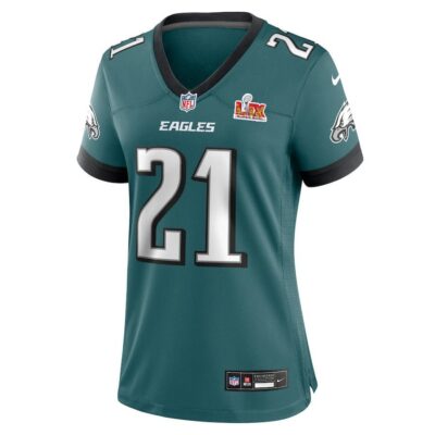 Alternative view of Sydney Brown #21 Philadelphia Eagles Super Bowl LIX Women's Jersey - Midnight Green