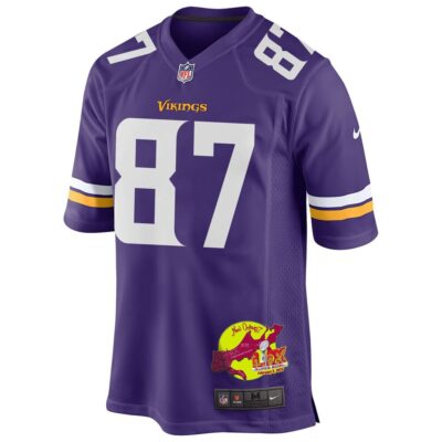 T.J. Hockenson 87 Minnesota Vikings Super Bowl LIX New Orleans Patch Game Men Jersey - Purple - Image 3