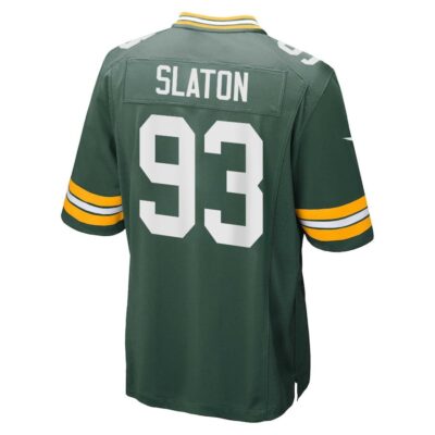Alternative view of T.J. Slaton 93 Green Bay Packers Super Bowl LIX New Orleans Patch Game Men Jersey - Green
