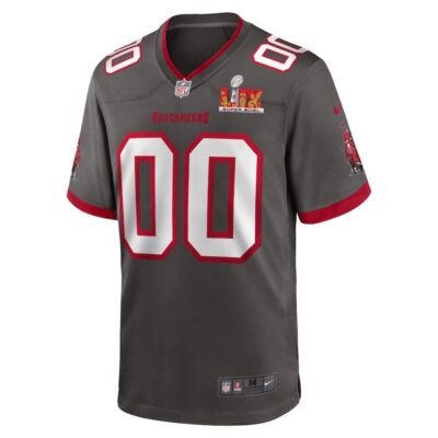 Alternative view of Tampa Bay Buccaneers Super Bowl LIX Patch Alternate Game Men Custom Jersey - Pewter