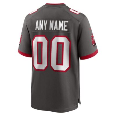 Tampa Bay Buccaneers Super Bowl LIX Patch Alternate Game Men Custom Jersey - Pewter - Image 3
