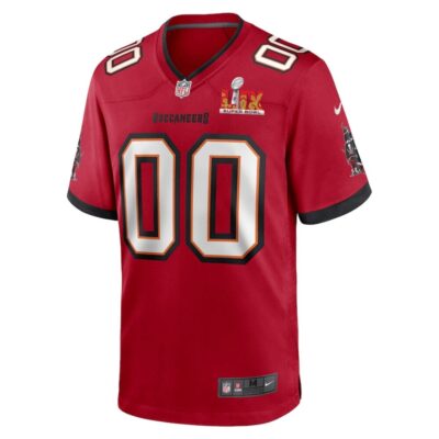 Alternative view of Tampa Bay Buccaneers Super Bowl LIX Patch Game Men Custom Jersey - Red