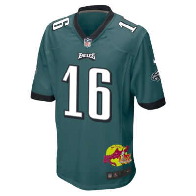 Tanner McKee 16 Philadelphia Eagles Super Bowl LIX New Orleans Patch Game Men Jersey - Midnight Green - Image 3