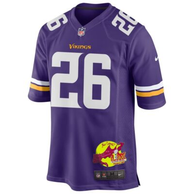 Theo Jackson 26 Minnesota Vikings Super Bowl LIX New Orleans Patch Game Men Jersey - Purple - Image 3