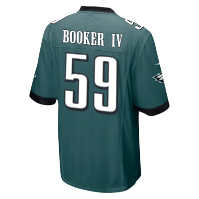 Alternative view of Thomas Booker IV 59 Philadelphia Eagles Super Bowl LIX New Orleans Patch Game Men Jersey - Midnight Green