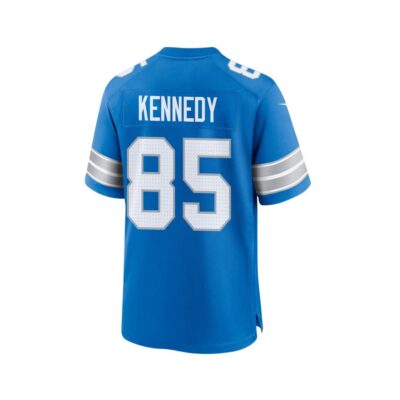 Alternative view of Tom Kennedy 85 Detroit Lions Super Bowl LIX New Orleans Patch Game Men Jersey - Blue