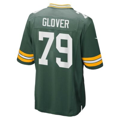Alternative view of Travis Glover 79 Green Bay Packers Super Bowl LIX New Orleans Patch Game Men Jersey - Green