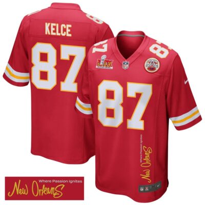 Travis Kelce 87 Kansas City Chiefs Super Bowl LIX 'New Orleans - Where Passion Ignites' Game Men Jersey - Red