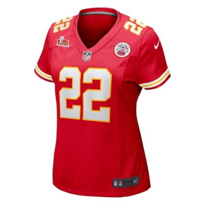 Alternative view of Trent McDuffie #22 Kansas City Chiefs Super Bowl LIX Women's Jersey - Red