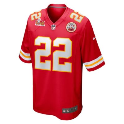Alternative view of Trent McDuffie #22 Kansas City Chiefs Super Bowl LIX Youth Jersey - Red