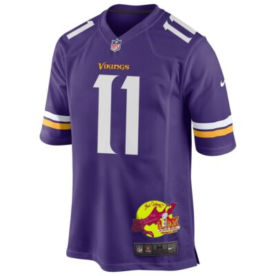 Trent Sherfield Sr. 11 Minnesota Vikings Super Bowl LIX New Orleans Patch Game Men Jersey - Purple - Image 3