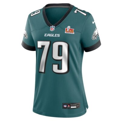 Alternative view of Trevor Keegan #79 Philadelphia Eagles Super Bowl LIX Women's Jersey - Midnight Green