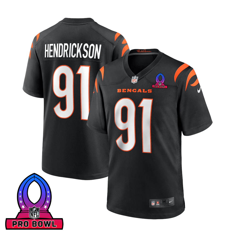Trey Hendrickson 91 Cincinnati Bengals 2025 Pro Bowl Patch Game Men Jersey - Black