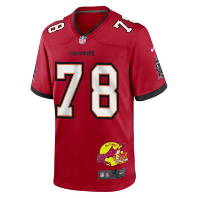 Tristan Wirfs 78 Tampa Bay Buccaneers Super Bowl LIX New Orleans Patch Game Men Jersey - Red - Image 3