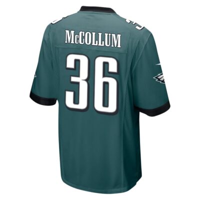 Alternative view of Tristin McCollum 36 Philadelphia Eagles Super Bowl LIX New Orleans Patch Game Men Jersey - Midnight Green
