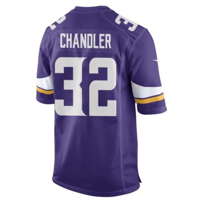 Alternative view of Ty Chandler 32 Minnesota Vikings Super Bowl LIX New Orleans Patch Game Men Jersey - Purple