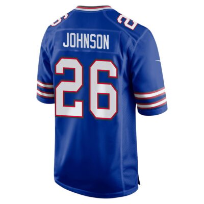 Alternative view of Ty Johnson 26 Buffalo Bills Super Bowl LIX New Orleans Patch Game Men Jersey - Royal