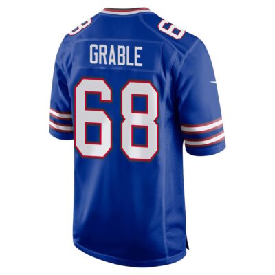 Alternative view of Tylan Grable 68 Buffalo Bills Super Bowl LIX New Orleans Patch Game Men Jersey - Royal