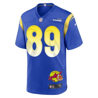 Tyler Higbee 89 Los Angeles Rams Super Bowl LIX New Orleans Patch Game Men Jersey - Royal - Image 3