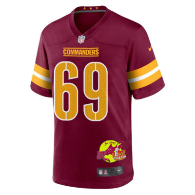 Tyler Ott 69 Washington Commanders Super Bowl LIX New Orleans Patch Game Men Jersey - Burgundy - Image 3