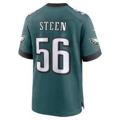 Tyler Steen #56 Philadelphia Eagles Super Bowl LIX Youth Jersey - Midnight Green - Image 3