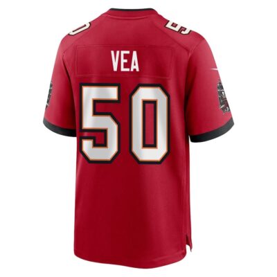 Alternative view of Vita Vea 50 Tampa Bay Buccaneers Super Bowl LIX New Orleans Patch Game Men Jersey - Red