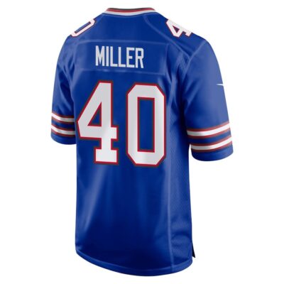 Alternative view of Von Miller 40 Buffalo Bills Super Bowl LIX New Orleans Patch Game Men Jersey - Royal
