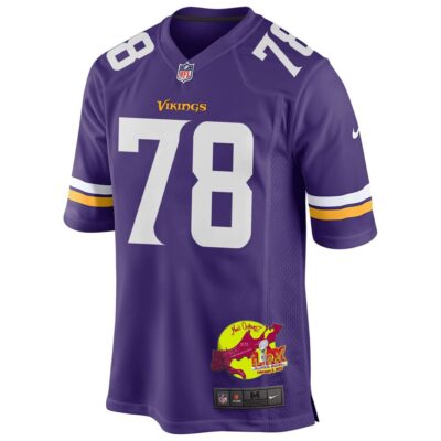 Walter Rouse 78 Minnesota Vikings Super Bowl LIX New Orleans Patch Game Men Jersey - Purple - Image 3