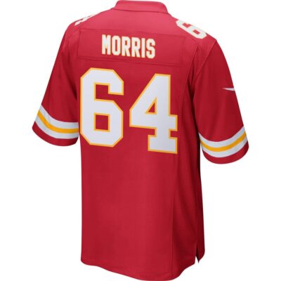 Alternative view of Wanya Morris 64 Kansas City Chiefs Super Bowl LIX New Orleans Patch Game Men Jersey - Red