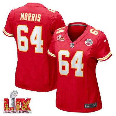 Wanya Morris #64 Kansas City Chiefs Super Bowl LIX Women's Jersey - Red